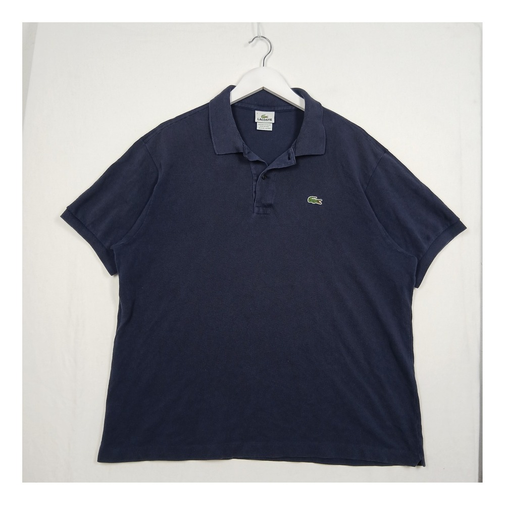 Lacoste Mens Navy Blue Short Sleeve Cotton Pique Polo Shirt 5191L Size 7 XL